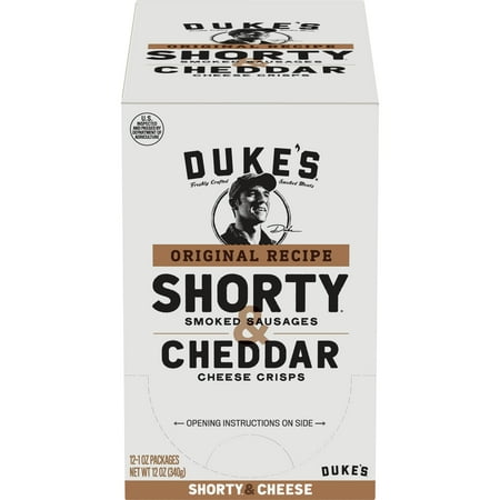 Duke s Original Shorty Smoked Sausage & Cheddar Cheese Crisp Snack Pack  12 Ct