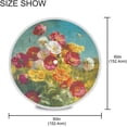 thumbnail image 3 of Coolnut 60" Beautiful Flower Outdoor Round Tablecloth, Waterproof Stain-Resistant Non-Slip Circular Tablecloth with Umbrella Hole and Zipper for Tabletop Backyard Party BBQ Decor, 3 of 7