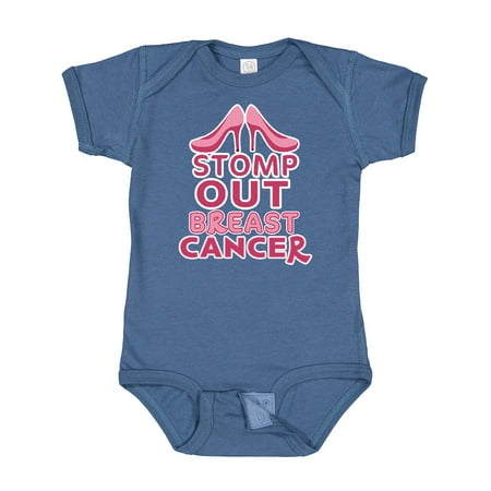 

Inktastic Stomp out Breast Cancer with Pink Heels Boys or Girls Baby Bodysuit