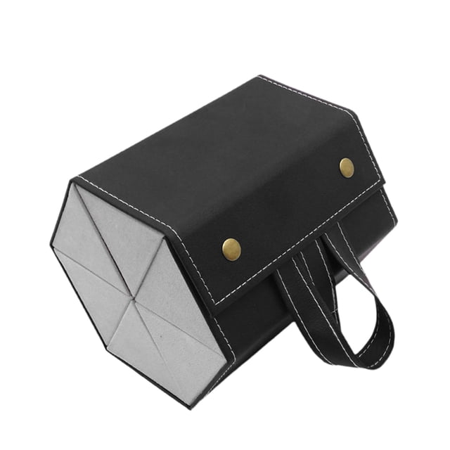 Organizador de gafas de , caja de almacenamiento de gafas de cuero sintético, multifunción, portátil, para colgar, para mujeres y hombres. 6 cuadrículas negras