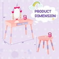 thumbnail image 3 of Costway Kids Vanity Set Princess Makeup Pretend Play Dressing Mirror Castle Girls Pink, 3 of 10