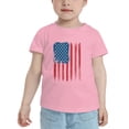 thumbnail image 2 of Red Blue American Flag Funny Toddler T Shirts for Boys Girls (Pink, Youth S), 2 of 5