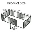 thumbnail image 2 of Twin Size Montessori Floor Bed, Heavy Duty Metal Floor Bed Frame with Safety Fence and Door, Montessori Floor Bed Frame for Boys and Girls, Black, 2 of 7