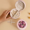 thumbnail image 5 of Fuzoiu Rose Flowers Print Portable Jewelry Box,Round Mini Leather Travel Jewelry Case,Small Travel Jewelry Organizer,Jewelry Holder for Ring Necklace Earring for Women Girls-Pink, 5 of 7