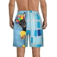 thumbnail image 3 of Kll Prague Ratter Dog In Bathtub Men'S Casual Summer Beach Shorts Hawaiian Shorts With Pockets-Medium, 3 of 9