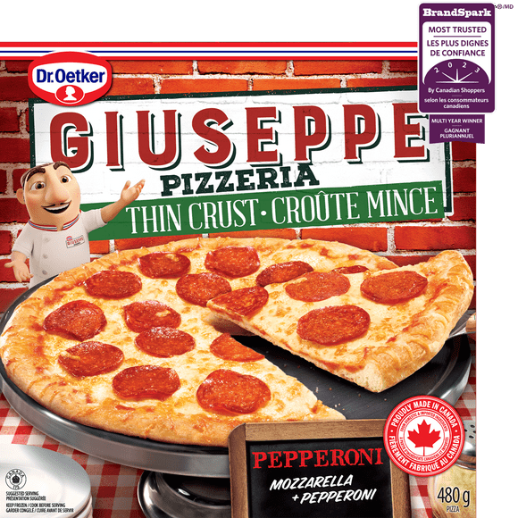 Dr. Oetker Giuseppe Pizzeria pizza pepperoni à croûte mince 480 g