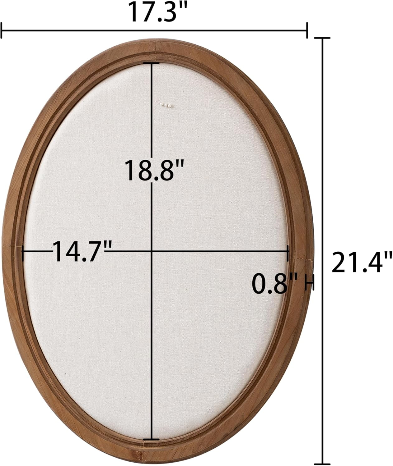 SOFE Oval Framed Linen Bulletin Board 21" x 17", Unique Fabric Pin Boards for Walls, Hanging Vision Board, Message Display Notice Memory Board for Office Home and School with Pins