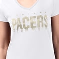 thumbnail image 3 of Women's G-III 4Her by Carl Banks White Indiana Pacers Super-Slim-Fit Metallic Drop Lightweight V-Neck T-Shirt, 3 of 3