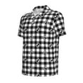 thumbnail image 2 of Balery Black Tartan Plaid Printed Men’s Short Sleeve Polo Shirt, Midweight Men's Shirt,Golf Polo shirts -Small, 2 of 9