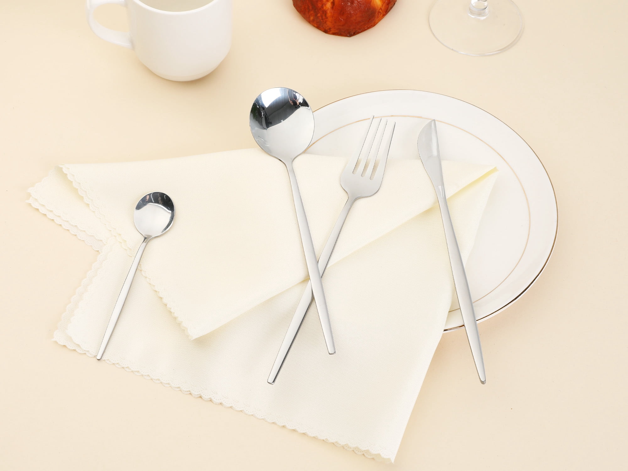 Unique Bargains 20 Piece Silverware Set Stainless Steel Flatware Set Silver