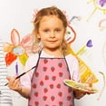 thumbnail image 2 of Red Strawberry Plants Fruit Pink Pattern Kids Aprons for Girls and Boys,Adjustable Neck Strap Toddler Aprons for Kids Cooking Baking, 2 of 6