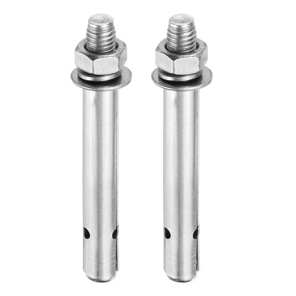 M12x120mm Expansion Bolts, 2 Pcs Stainless Steel Hex Anchors