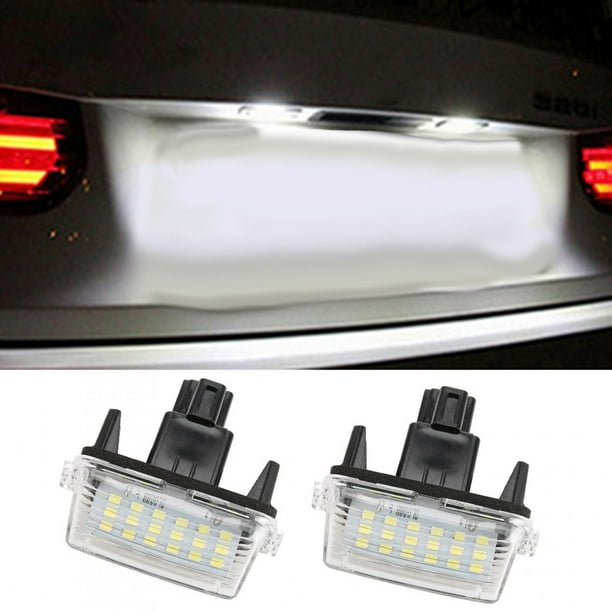 Luz de matrícula LED, 1 par de luces LED para matrícula de automóvil, luz de matrícula de rendimiento sólido