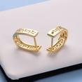 thumbnail image 2 of Yoursfs  Huggie Hoop Greek Earrings For Women Unique  Gold Plated Cutout U Shaped Earrings Jewelry Gifts, 2 of 8
