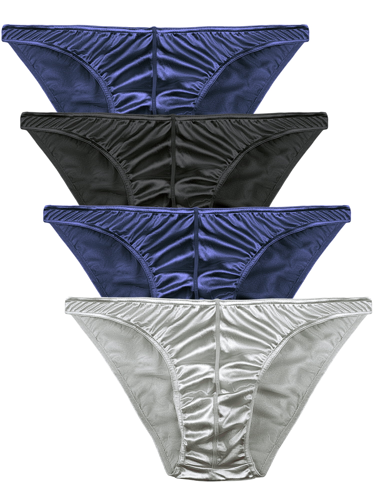 Men's Underwear Satin Silky Sexy Bikini Small to Plus Sizes Multi-Pack 