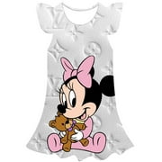 2022 nouveau Disney Mickey vêtements pour enfants été décontracté mignon jupe col rond jupe imprimé Mickey Mouse Mickey robe principale