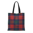 thumbnail image 1 of NUDECOR Canvas Tote Bag Red Pattern Diagonal Plaid Abstract British Celtic Check Checkered Reusable Shoulder Grocery Shopping Bags Handbag, 1 of 1