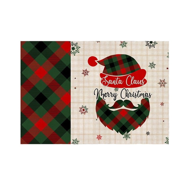 Clearance! Christmas Cartoon Printed Rectangular Dining Mat Water Cup Mat Cute Dining Mat Suitable For Placing Plates