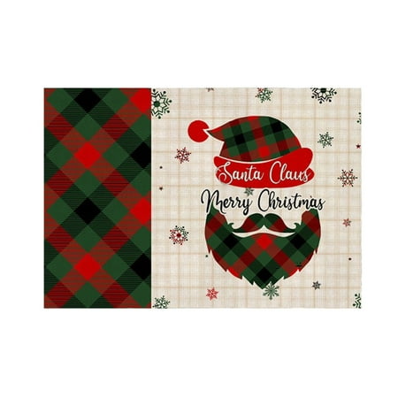 

YOHOME Christmas 2023 Cartoon Printed Rectangular Dining Mat Water Cup Cute Suitable for Placing Plates G