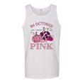 thumbnail image 2 of Wild Bobby In October We Wear Pink Pumpkin Cheetah Print Breast Cancer Awareness Men Tank Top, White, Small, 2 of 6