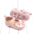 thumbnail image 3 of DuoJiaJ Summer Children Toddler Shoes Girls Sports Flat Bottom Lightweight Shiny Rhinestone Ribbon Bow Solid Color Hook Loop Baby Girl Sneakers Size 6,Red, 3 of 5