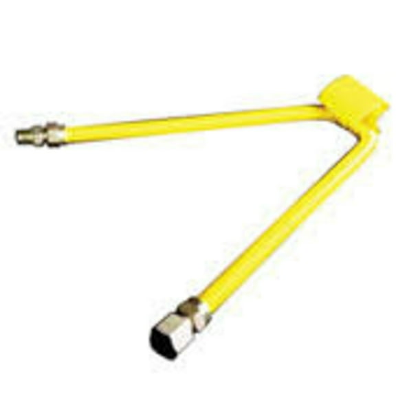 Avalon SS Flex Gas Line 5/8 x 24 Yellow W/ 1/2MIP x 1/2FIP Ends