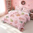 thumbnail image 3 of Erosebridal Gingerbread Man Twin Quilt Set, Christmas Stocking Twin Coverlet Set, Pink, 2 Pieces, 1 Bedspread and 1 Pillowcase, 3 of 7