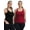 Black+Red, variant on Baywell 2PCs Women Plus Size Tank Tops, Workout Vest with Padded Bra Casual Comfortable Ribbed Knit Sleeveless Tops