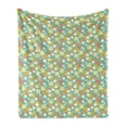 thumbnail image 1 of Mushroom Soft Flannel Fleece Throw Blanket, Colorful Nursery Themed Cheerful Pattern with Various Toadstools, Cozy Plush for Indoor and Outdoor Use, 50" x 60", Mint Green and Multicolor, by Ambesonne, 1 of 5