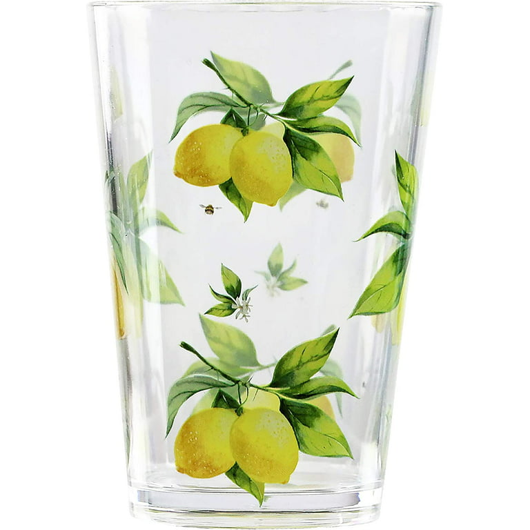 Reston Lloyd 95419 6pc Acrylic Drinkware Set 8oz Fresh Lemons