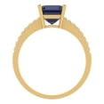 thumbnail image 4 of 2.7ct asscher cut blue sapphire 14k yellow gold Bridal Wedding Engagement Promise Anniversary Ring for Women size 6, 4 of 7