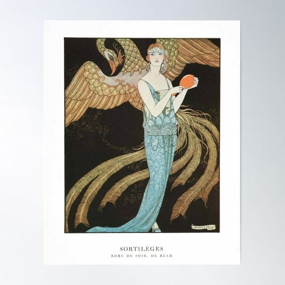 Sortileges By George Barbier - Vintage Art Poster Wall Art, Modern Wall Decor For Living Room Bedroom, 8x12 UNFRAMED