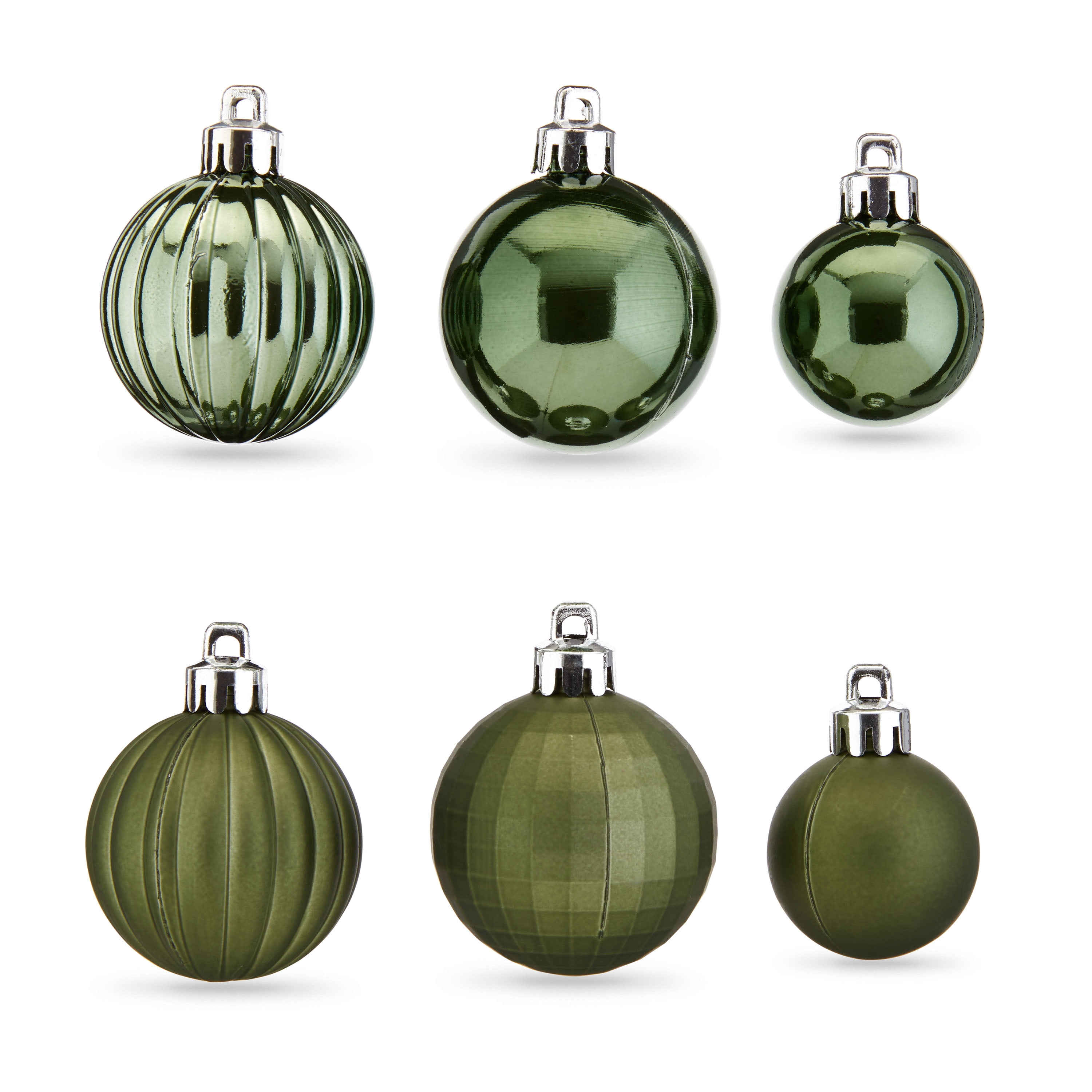 Holiday Time Green Shatterproof Mini Christmas Ornaments, 20 Count