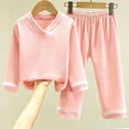 thumbnail image 2 of Toddler Baby Girl Sets 2 Piece Outfits Toddler Baby Kids Winter Boys Girls Solid Color Long Sleeved Thickening Home Wear Clothes Suit For Every Holiday Legging Set 2, 2 of 3