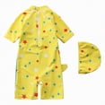 thumbnail image 5 of TOWED22 Newborn Infant Baby Boy Girls Shark One Piece Swimsuit Short Sleeve Zip Up Rash Guard Swimwear Sun Protection Bathing Suits Light Yellow,1-2 Y, 5 of 5