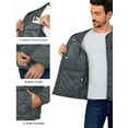 thumbnail image 5 of Little Donkey Andy Men's Quilted Jacket Lightweight Bomber Puffer Jacket Long Sleeve Padded Coat with 6 Pockets Grey M, 5 of 7