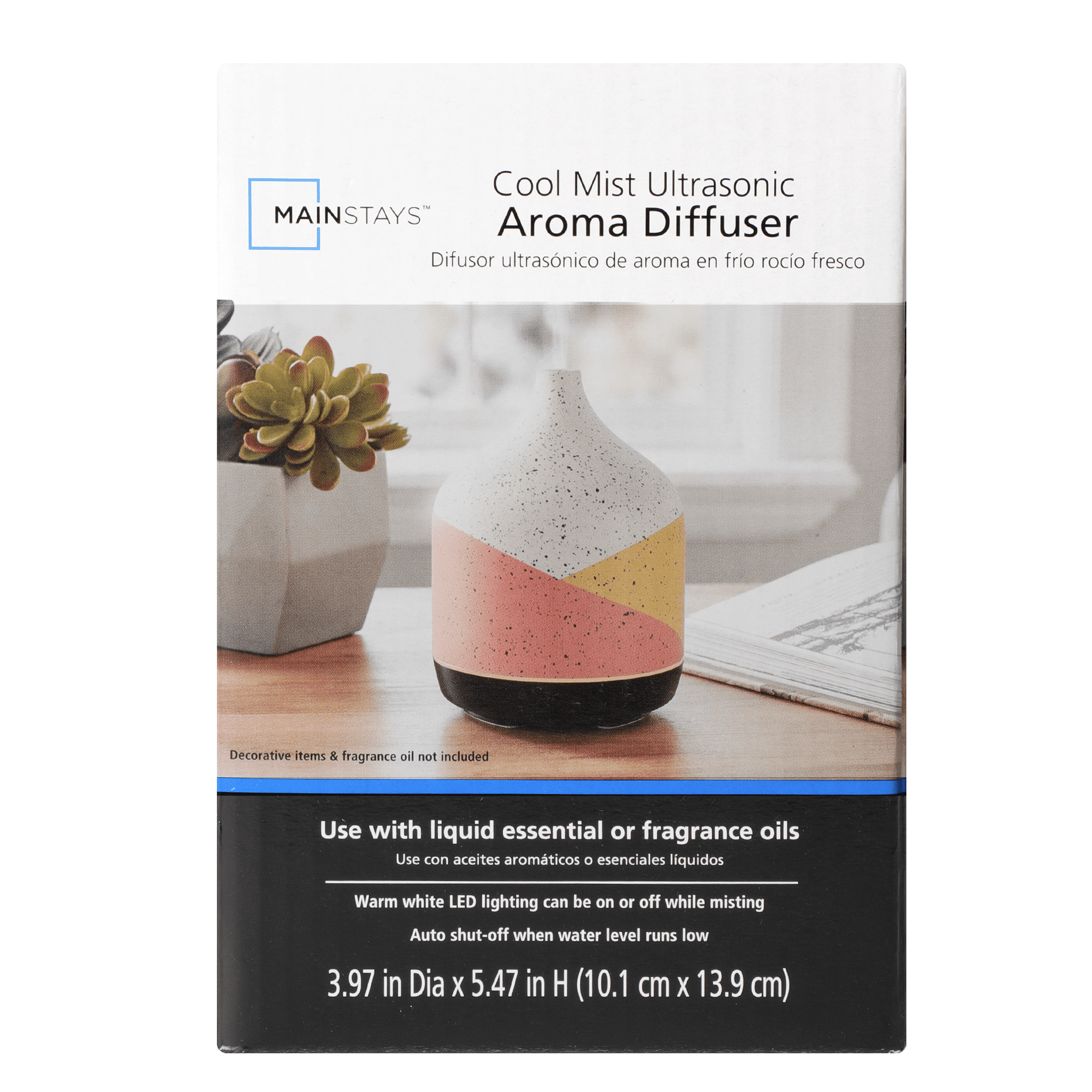 Mainstays Aromatherapy Essential Oil Diffuser, Cool Mist, Black, 100mL