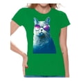 thumbnail image 1 of Awkward Styles Cat T-Shirt Galaxy T Shirts for Women, 1 of 4