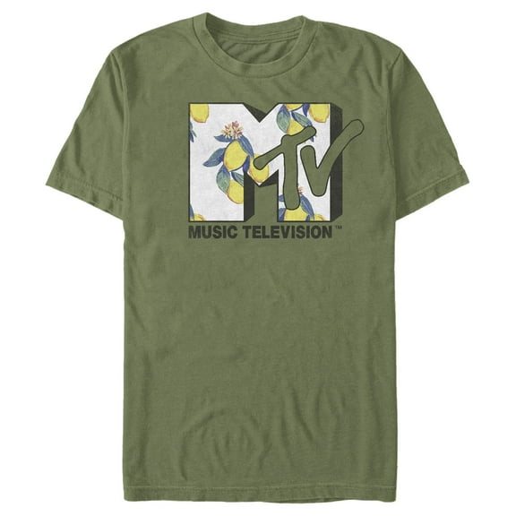 Men's MTV Flower Logo Graphic Tee Military Green Medium