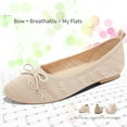 thumbnail image 4 of AOMAIS Women’s Ballet Flats Knit Mesh Flats Round Toe Shoes Comfy Slip Ons Casual Dress Flats Waling Loafer (Beige,US8), 4 of 13