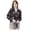 Navy Blue, variant on Printed Full Sleeve Knot Cropped Shirt, Cotton Summer Top For Women