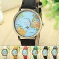 thumbnail image 4 of Xinyolin Denim Band Plane World Map Dial Analog Quartz Fashion Men Women, Wrist Watch Gift, 4 of 8