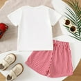 thumbnail image 4 of XUELUO Toddler Boys Casual Outfit Sets Car Print Round Neck Short Sleeve T Shirt Tops With Striped Shorts Loose Casual Streetwear,Red,3-4 Years, 4 of 6