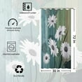 thumbnail image 4 of Stall Rustic Shower Curtain,36x72 inch RV Bathroom Shower Curtains Set with Hooks,White Daisy Floral Cyan Blue Bath Curtain,Waterproof Fabric, 4 of 6