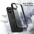 thumbnail image 3 of JETech Case for iPhone 17 6.3-Inch, Shockproof Phone Bumper Cover, Solid Color Matte TPU Frame, Anti-Scratch Clear Back (Black), 3 of 5