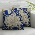 thumbnail image 3 of Royal Blue European Pillow Covers  Silk Euro Shams, Nature &amp; Floral, Medallion, Sequins Embellished, Modern Euro Pillowcases Easter - Turkey Treasure, 3 of 5