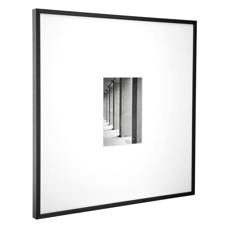 Matted to Thin Black Linear with White Mat Photo Wall Frame, Sold by at Home