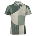 thumbnail image 4 of Sage Green Men Zipper T-shirt Summer Casual Short Sleeve T-shirt Top, 4 of 7