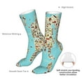 thumbnail image 4 of Fuzoiu World Travel Line Icons Map Print Crew Socks,Casual Athletic Gym LightWeight Thin Socks,Casual Crew Socks for Men Woman,Calf Length Crew Socks, 4 of 7