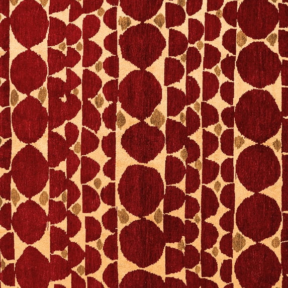 Ahgly Company Indoor Square Oriental Orange Modern Area Rugs, 6' Square